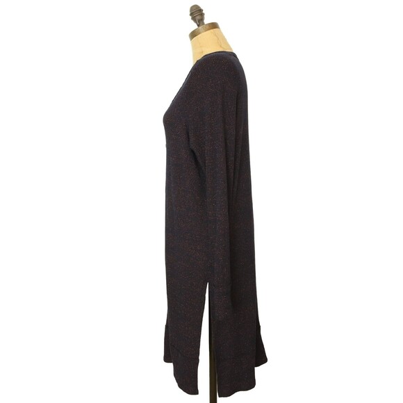 Free People Sparkly Cardigan Size M Navy Glitter Long Button V-Neck EUC B56 - Picture 5 of 6